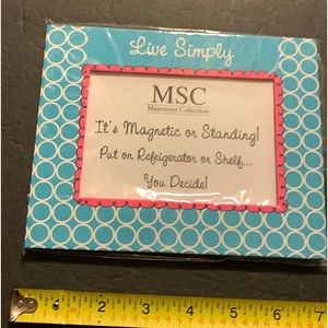 New Magnetic or Standing photo frame Live Simply blue circles